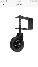 Heavy-Duty Gate Wheel - Black With Bracket , Swivel Fence