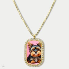 Amazing Cute Yorkie Yorkshire Terrier Dog Fashion Pendant Necklace Chain Graphic