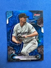 Eury Perez 2023 Bowman's Best BLUE REFRACTOR /150 Rookie RC #34 Miami Marlins