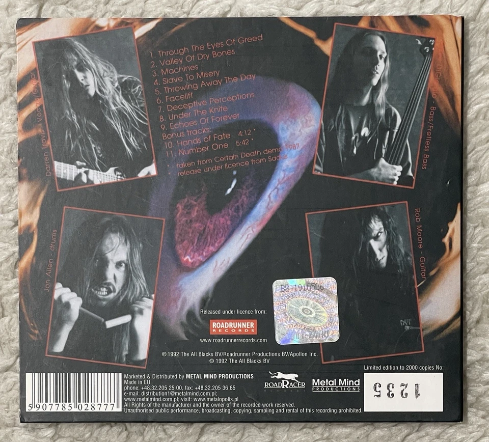 SADUS “A Vision of Misery” CD (MASSCDDG0992) - Image 2 of 4