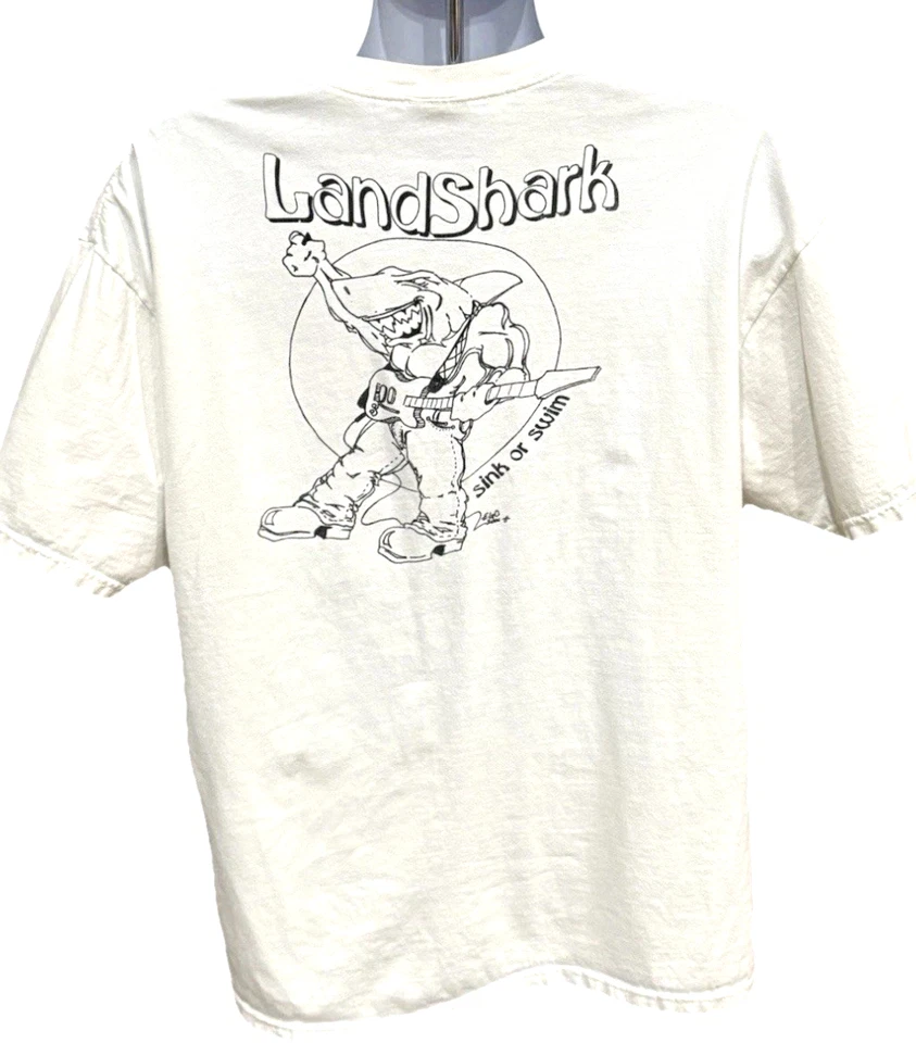 Camiseta LandShark Sink or Swim XL Blanco Tiburón Gráfico Port & Company Camiseta Foto 2 de 4