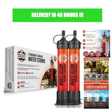 Practical Survival Water Filter Straws 2-Pack, Reusable Emergency Filter
