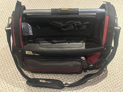 Stanley 1-93-951 FatMax Open Tote Tool Bag in Black & Red, 18  Metal Bar Handle