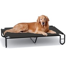FAYDUDU Outdoor Elevated Dog Bed with Washable Mesh Black X-Large