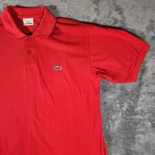 Lacoste Mens Size 7 XXL Red Short Sleeve Classic Fit Cotton Pique Polo Shirt Log