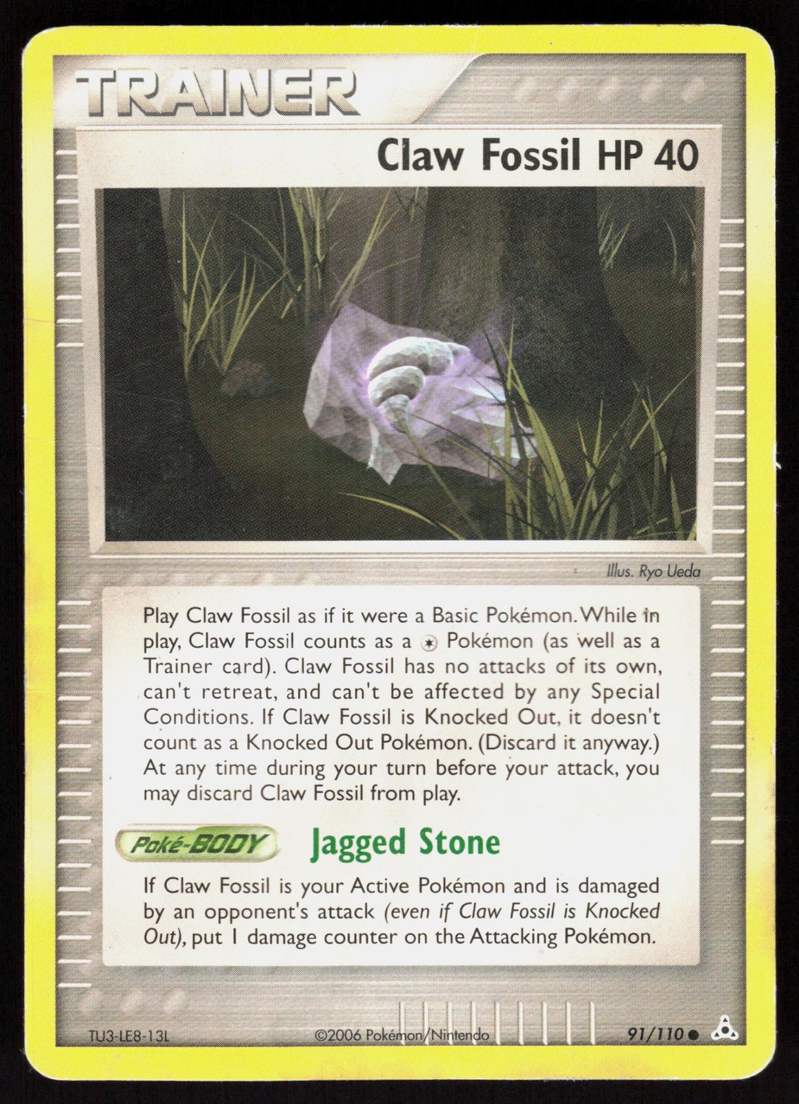 Claw Fossil 91/110 Common Holon Phantoms Pokemon Heavily Played