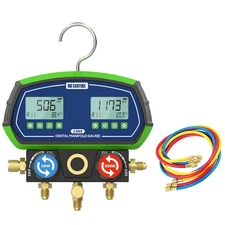 Auto HVAC Digital Manifold Gauge Set Vacuum Pressure Temperature Leakage Tester