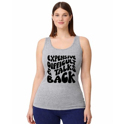 Teures Difficult Talks Back Damen Trägershirt Tank Top Spruch Geschenk für Sie