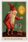 Postcard dwarf with lantern and gramophone warm New Year wishes 1938