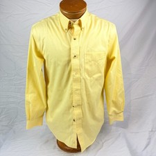 LL Bean Shirt Mens Small Regular Yellow Wrinkle Resistant Cotton
