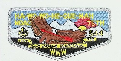 Ha-Wo-Wo-He-Que'-Nah Lodge 544 Teton Peaks ID NOAC 75th Flap SMY Bdr