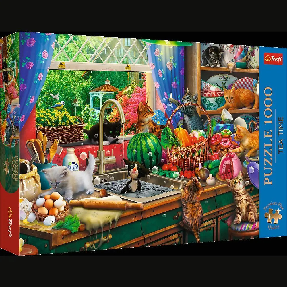 Trefl 10839 Puzzle 1000 Teile Premium Plus Tea Time: Räuber-Kätzchen - Bild 4