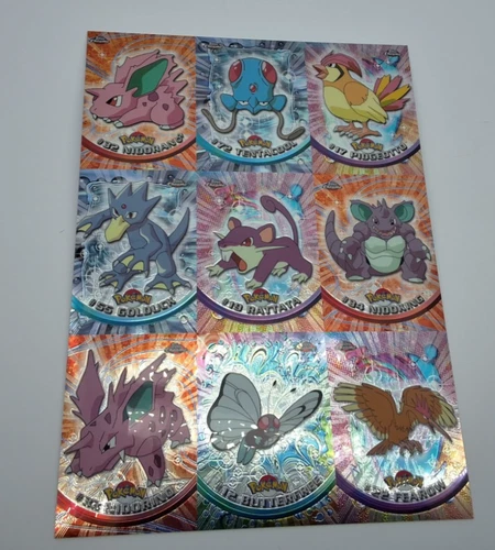 VINTAGE 2000 TOPPS CHROME POKEMON SERIES 1 UNCUT SHEET NEAR MINT V19 - product listing photo