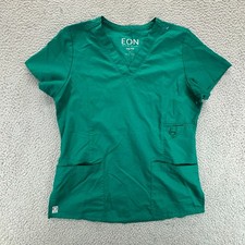 Maevn EON Scrub Top Womens Small Green V-Neck Medical Uniform Stretch Pockets