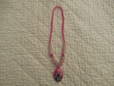 Pink Plastic Beaded Barbie Necklace 2012, Mattel
