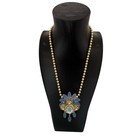 Vintage Juliana Gold Tone D&E Blue Glass Beads & Ornate 16" Necklace Flowers AB — photo 2