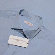 Luciano Barbera NWT Casual Button Down Shirt Size XL in Blue 100 Cotton