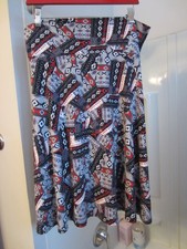 NWOT women's pullon flare skirt LulaRoe Size L multi-colors