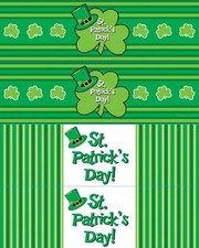 St. Patrick's Day Green Clover Irish Holiday Party Decoration Bottle Labels