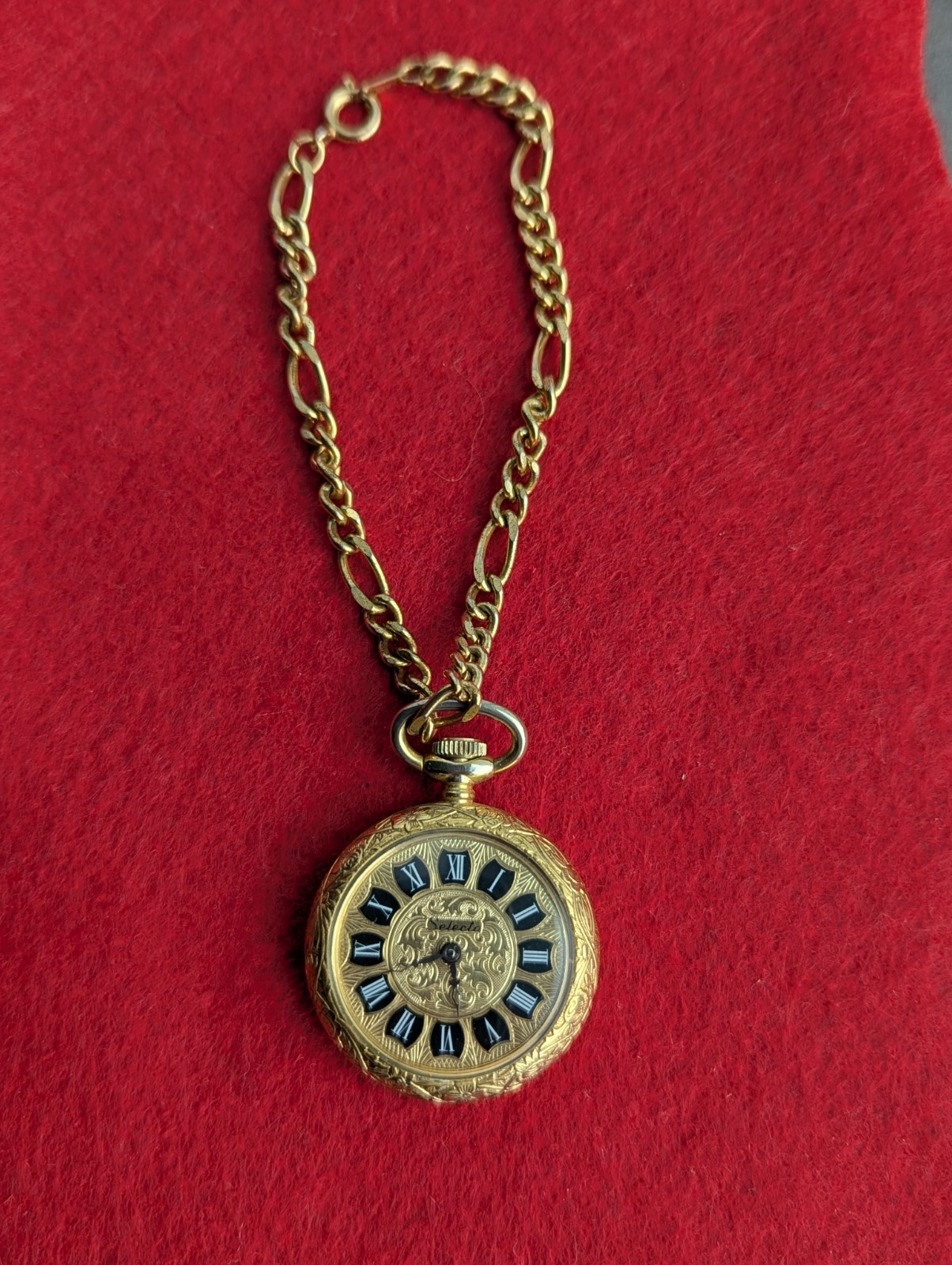 ⌚Vintage Beautiful SELECTA Gold-Plated Pocket- Open Face - Watch⌚