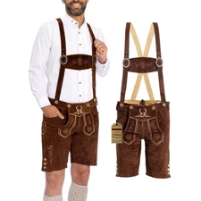 BAVARIA TRACHTEN Lederhosen Men Size 38 Genuine Leather Authentic Oktoberfest