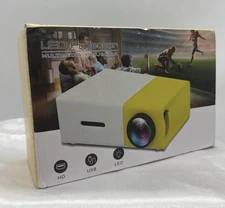 1080p Portable LED Mini Projector - White & Yellow Brand EEEKit New