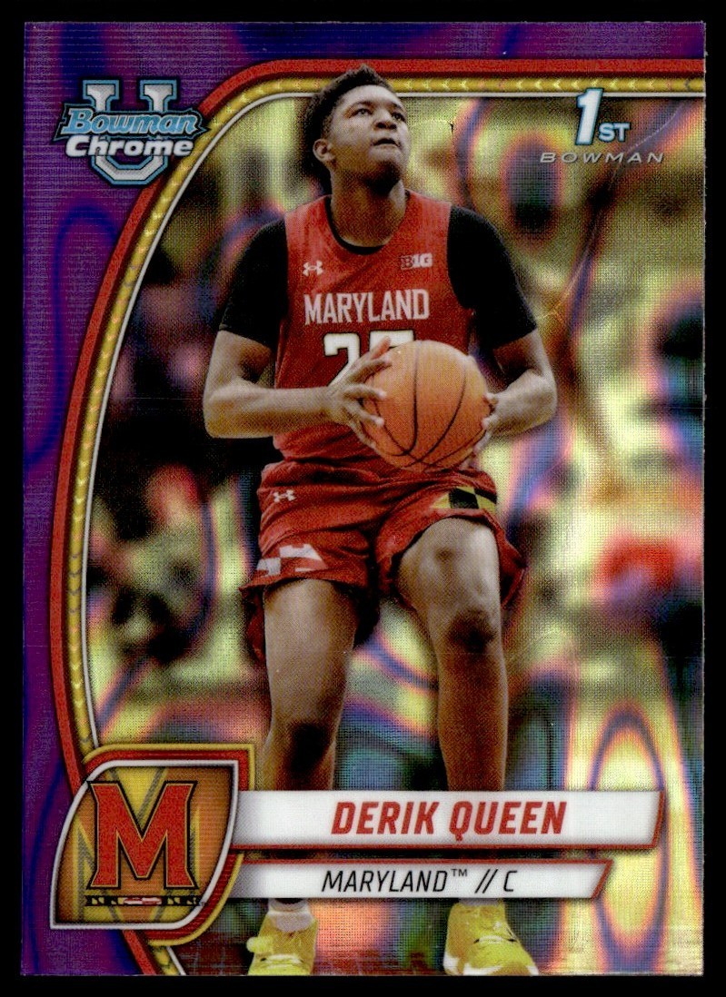 2024-25 Bowman University Chrome 1st Purple Lava Derik Queen #19
