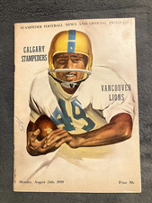 1959 CFL FOOTBALL PROGRAM, AUG 24 VANCOUVER LIONS at CALGARY STAMPEDERS