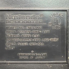 Original Nintendo AC Adapter Model NES-002 9V 1.3 A Power Supply Made In Japan