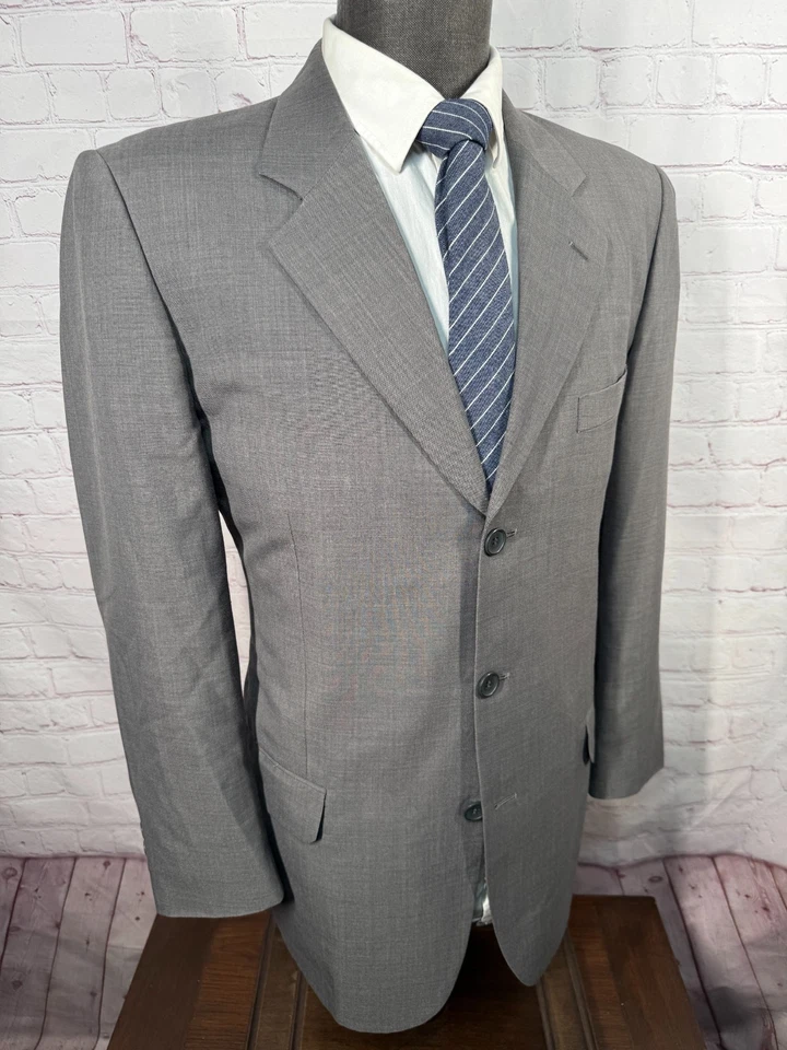 Calça BRUNO BOCELL masculina oliva ajuste clássico plissada 2 peças terno 40R jaqueta 36x30 - Imagem 4 de 4