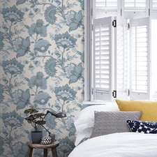 Arthouse Krisha Dusky Blue Neutral Wallpaper Paste The Wall Modern Contemporary