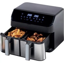 Image of BRAND NEW Daewoo Double Drawer Air Fryer & Sync Function Family Sized 9L Black