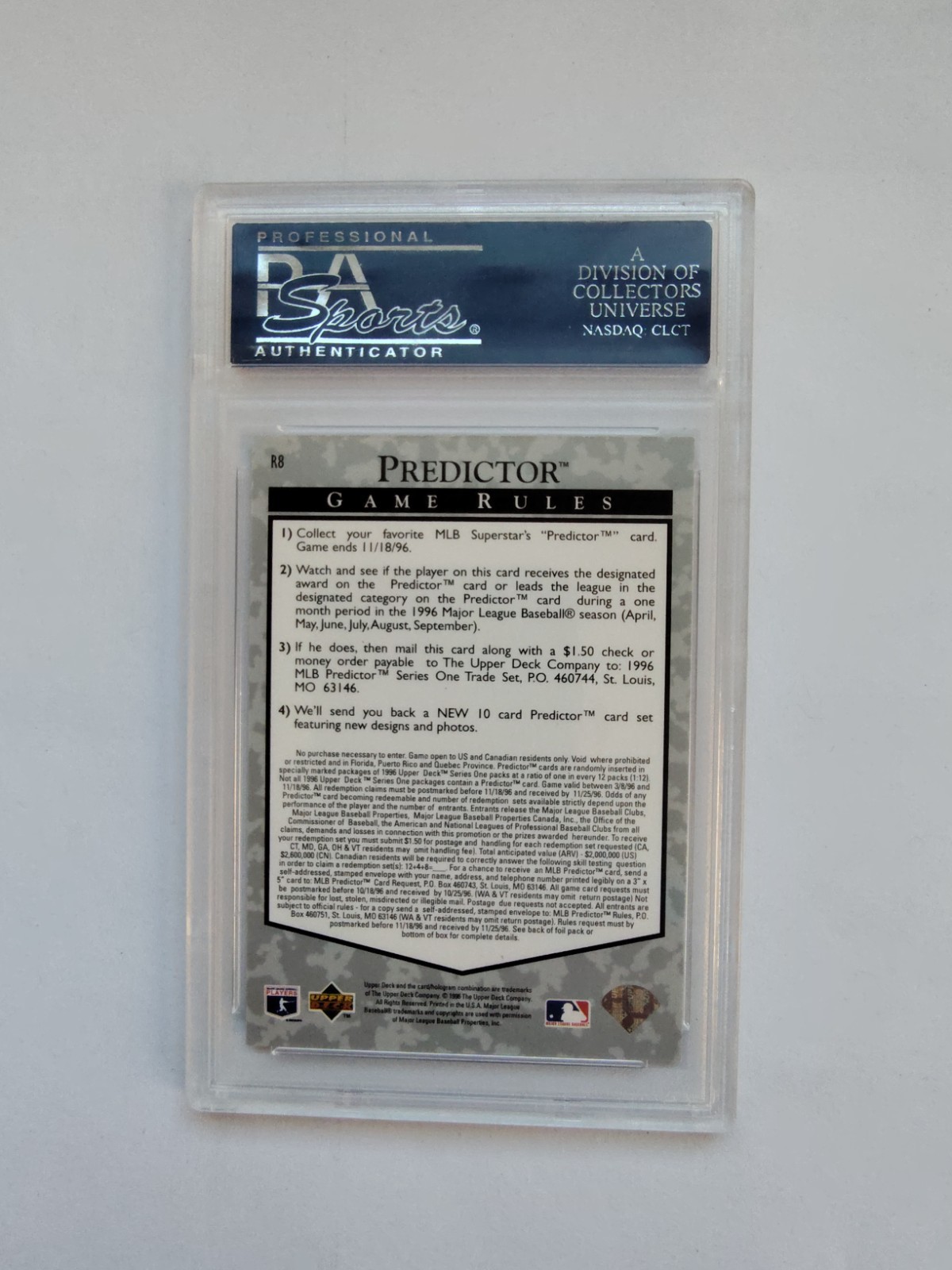 1996 Upper Deck FRANK THOMAS Retail Predictor #R8 GEM MINT PSA 10 - POP 2 !! view 2