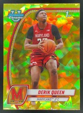 2024-25 Bowman University Chrome Sapphire Yellow Refractor #19 Derik Queen /75