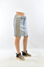 Little Girl Stretch Denim Skirt short length light wash basic 5pocket 4/6 JW-246