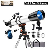 Telescope for Adults High Powered 90mm Aperture 800mm 32X-240X, Refractor Tel...