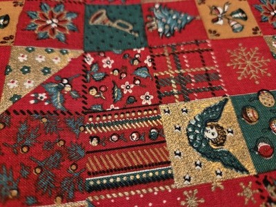 Christmas Cheater Quilt Patchwork Cotton Fabric Joan Kessler Concord 136'' X 44''