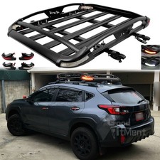 For Subaru Crosstrek 2016-2025 Roof Rack Carrier Basket Crossbar W Led Light