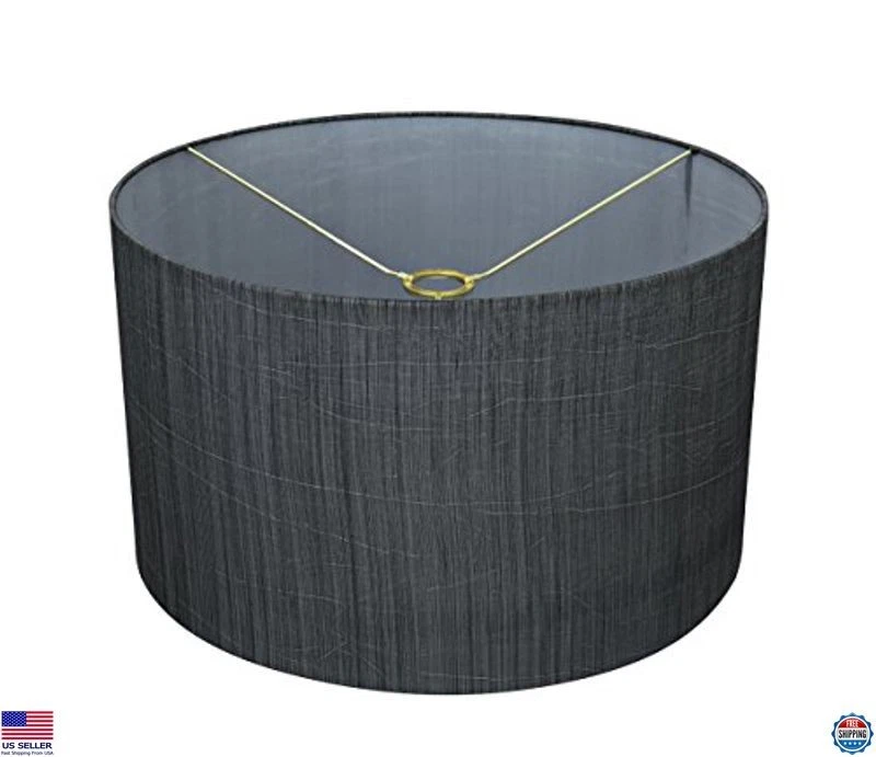 Aspen Creative 58327B UNO 过渡鼓灯罩,灰色和黑色,17"x17"x10 — 第 4/4 张图片