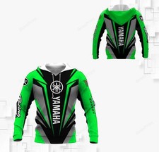 Hoodies 3D Team Racing Top Gift's Top Gift's Full Printing Size Yamaha Green New