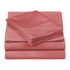 530 Thread Count 4-Piece Blush Solid Egyptian Cotton Deep Pocket King Sheet Set