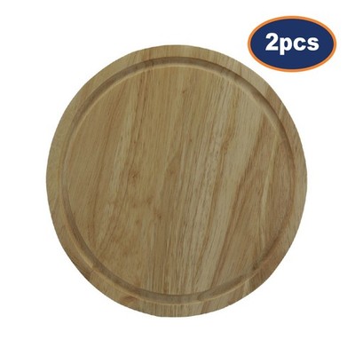 2 Stück 25 cm Rund Holzbrett Brot Käse Obst Gemüse Schneiden Schneiden Schneiden