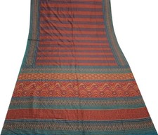 Sushila Vintage Indian Saree 100 Pure Silk Printed Soft Craft 5 Yard Fabric