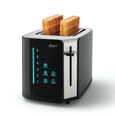 2 Slice Toaster Digital Countdown Timer 6 Shade Settings Stainless Steel Oster