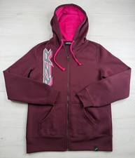 Polaris RZR Full Zip Hoodie Maroon Pink Logo Jacket Side By Side Womens M