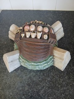 Vintage replica ceramic Norwich cathedral roof boss Noah's Ark by Oliver Creed