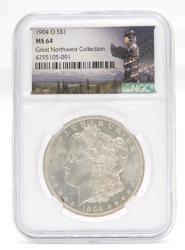 US 1904-O $1 Morgan Dollar 90% Silver Great Northwest Collection NGC Graded MS64