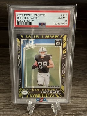 2024 Panini Donruss Optic - Rated Rookie Brock Bowers #215 Electricity Prizm /75