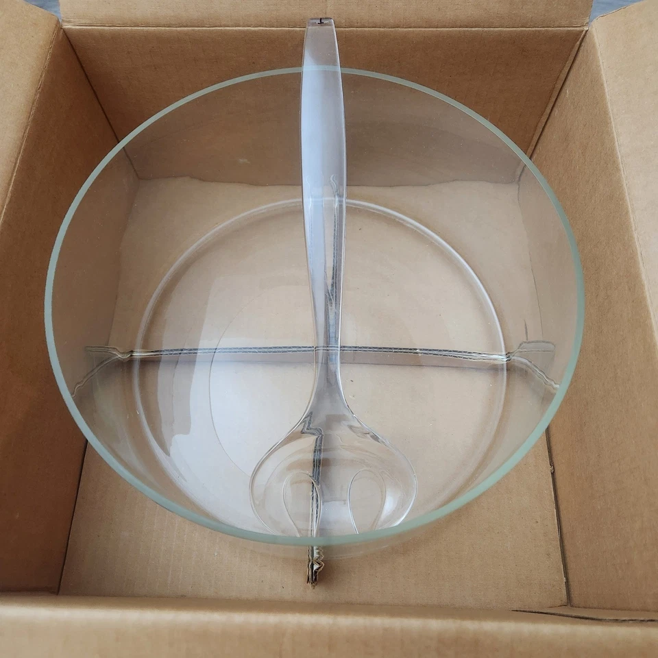 Ensaladera vintage CRISA Cannes 5 cuartos juego de 2 vasos con tenedor para servir Foto 4 de 4