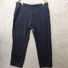 Uniqlo Smart Ankle Pants Men XL Navy Performance Stretch Tech Work Tapered 35x27